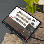 Tablet with color picker for room design
