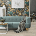 newly designed room with wall covers, and parquet